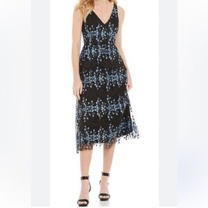 Gianni Binni Blue Strawberry Embroidered Gown